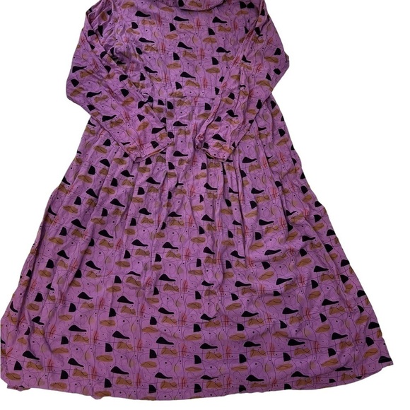 Vintage We Be Bop Purple Midi Dress Retro Atomic Print Button front
Pockets - Picture 9 of 11